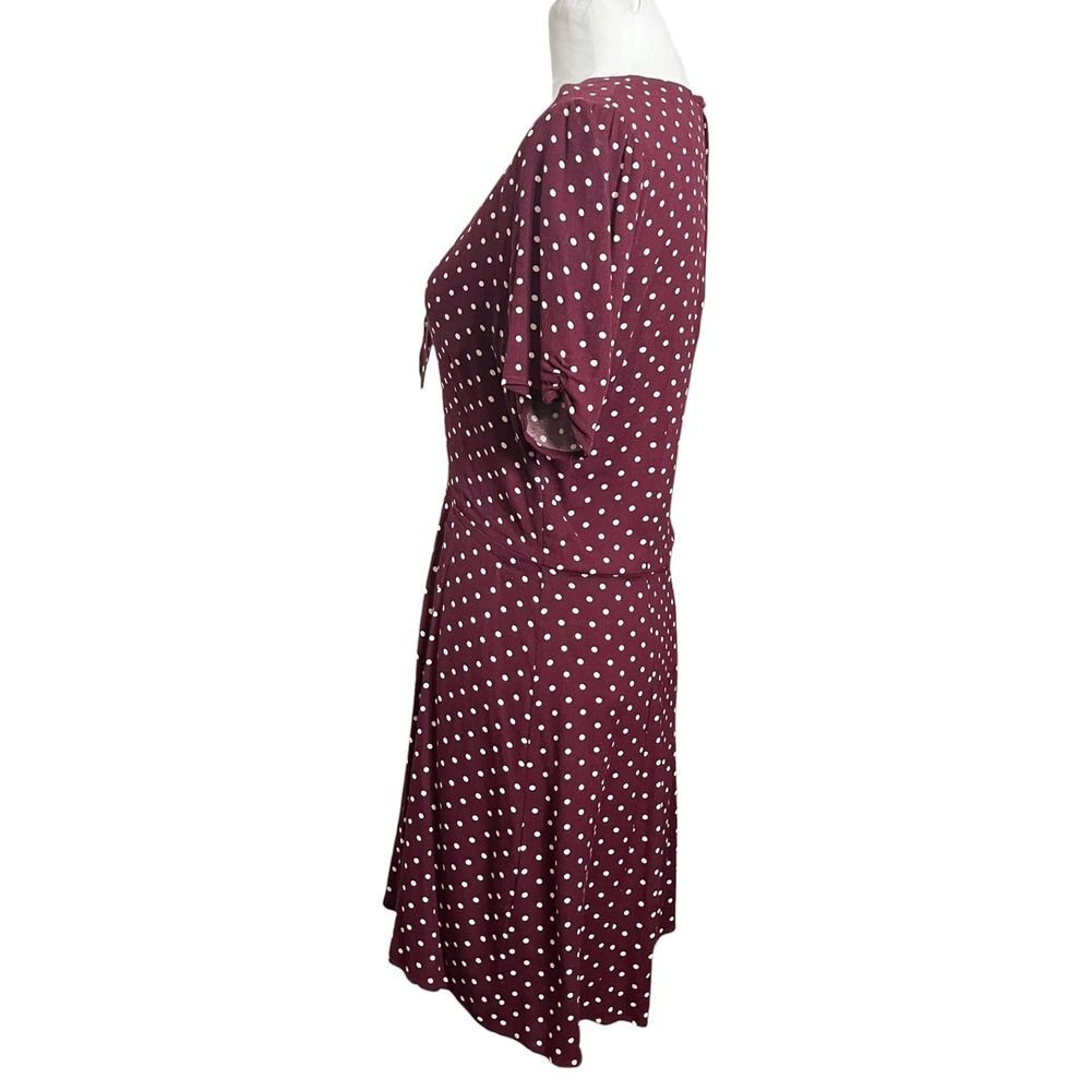 Reformation Irene Women's Size 8 Polka Dot Dress Tie Front Short Sleeve Back Zip - Picture 5 of 9